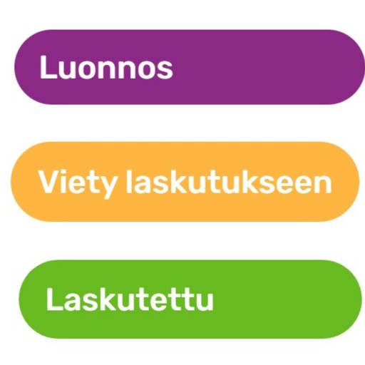 Gemilo Asiantuntijayrityksen ERP -järjestelmästä laskutuksen tilat painikkeet