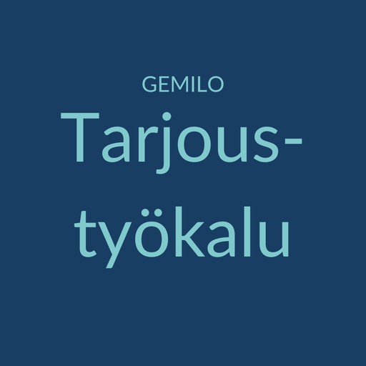 Gemilo Tarjous-työkalun tuotekuva tekstillä.