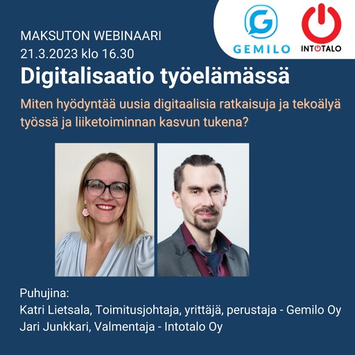 Webinaari digitalisaatio työelämässä mainoskuva